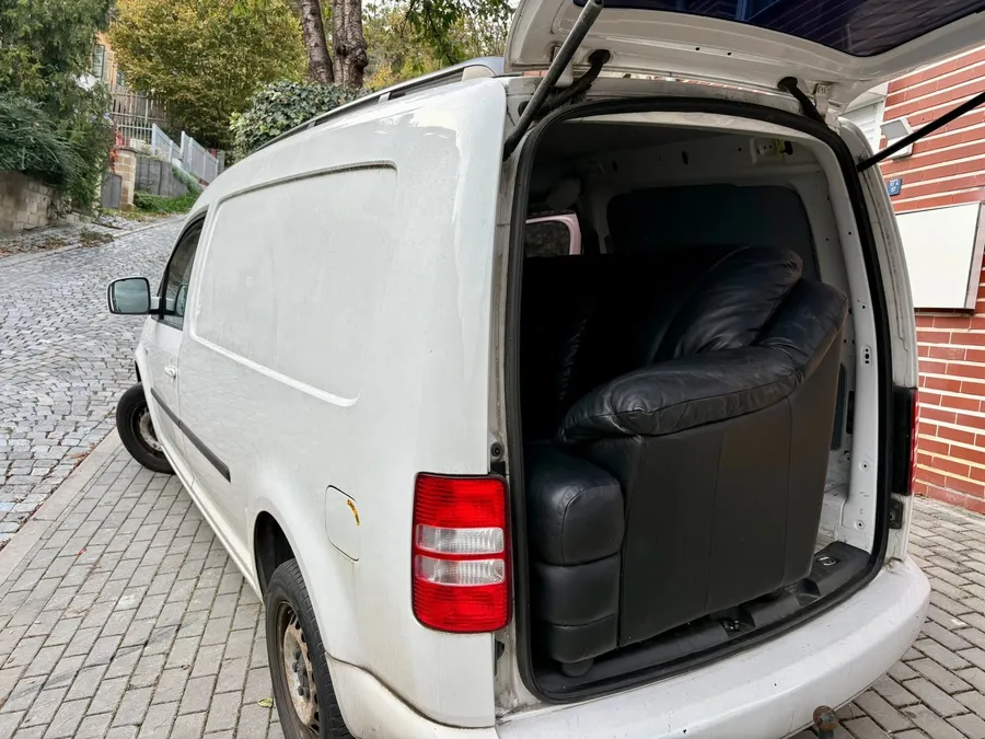The van loaded for a move - real cargo, real Tuesday